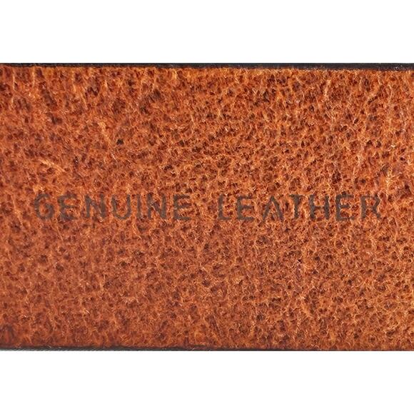 MADE IN ITALY MEN’S BROWN LEATHER BELT BRUSHED STEEL BUCKLE • SIZE 90 (31"–34") - Picture 6 of 8